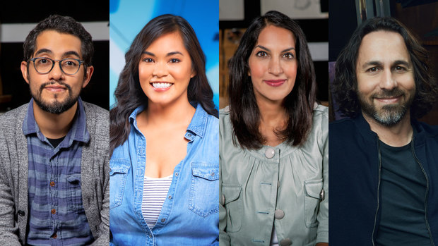 (From L-R) Carlos Lopez Estrada, Josie Trinidad, Suzi Yoonessi and Marc Smith, who are developing original animated films for Walt Disney Animation.