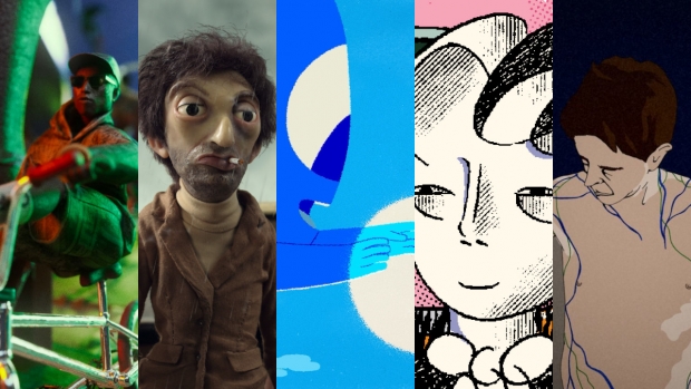 October’s Binocular Briefs: (From L-R) ‘Cash In, Cash Out,’ ‘Dog Apartment,’ ‘Luce and the Rock,’ ‘Safe Mode: Lana Among the Lilies,’ and ‘Scale.’